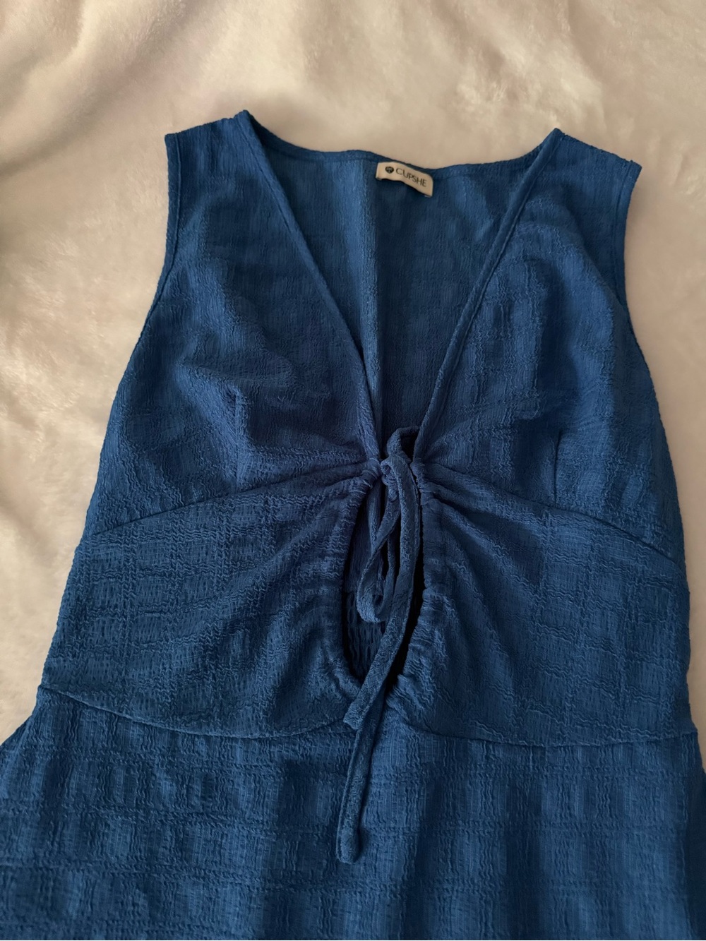 Cupshe Blue Chill Factor Breezy Summer Style Mini Dress M - Picture 7 of 12